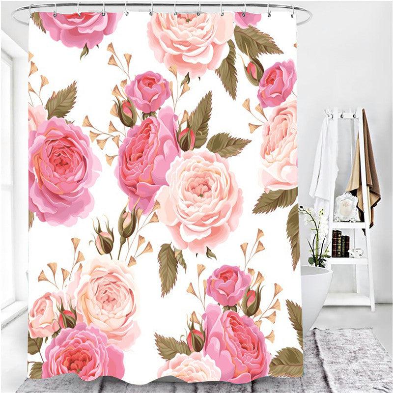 Floral Printed Waterproof Polyester Shower Curtain - Pacisia