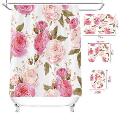 Floral Printed Waterproof Polyester Shower Curtain - Pacisia