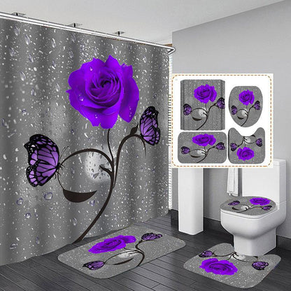 Floral Printing Series Polyester Shower Curtain - Pacisia