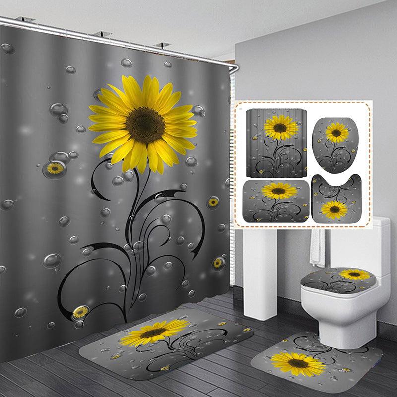 Floral Printing Series Polyester Shower Curtain - Pacisia