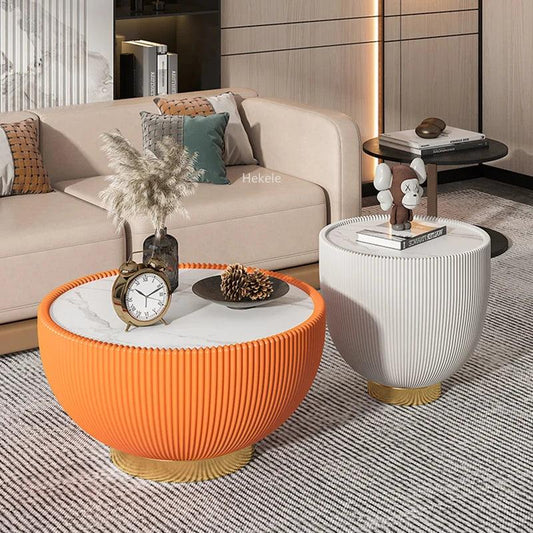 Flower Coffe Small Table Round Nordic Coffee Dressing Living Room Modern Table Luxury Mesa De Centro De Sala Home FurnitureLJYXP - Pacisia