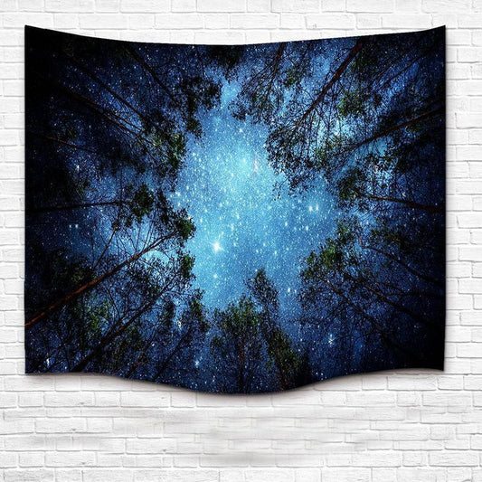 Foreign trade for home decoration wall hanging forest starry tapestry ins net red anchor models background cloth factory direct sales - Pacisia