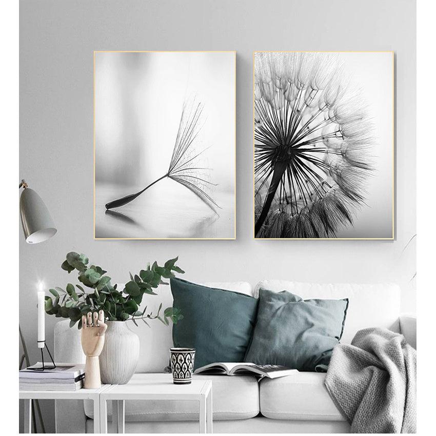 Frameless Abstract Dandelion Flower Canvas Painting - Elegant Living Room Decor - Pacisia