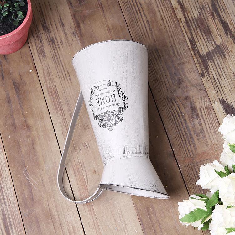French Country Tin Bucket Vase - Pacisia