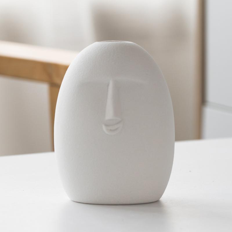 Frosted Abstract Human Art Head Ceramic Vase - Pacisia