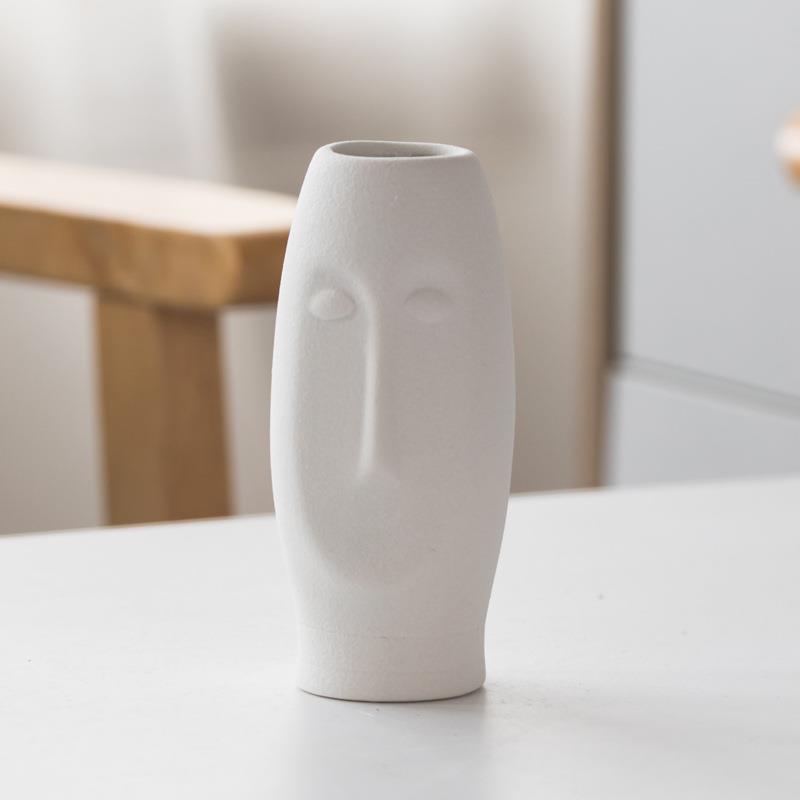 Frosted Abstract Human Art Head Ceramic Vase - Pacisia