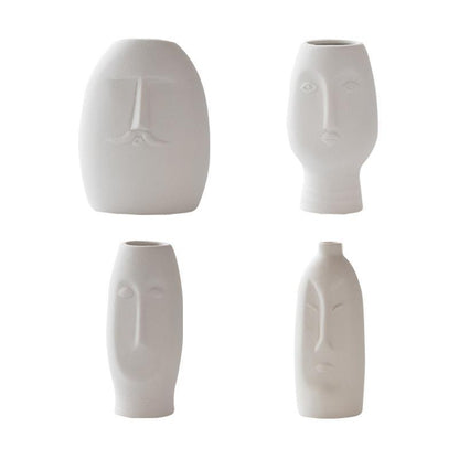 Frosted Abstract Human Art Head Ceramic Vase - Pacisia