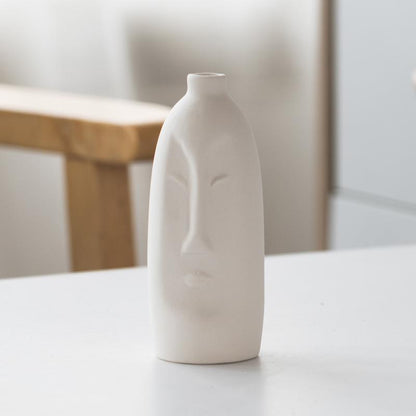 Frosted Abstract Human Art Head Ceramic Vase - Pacisia