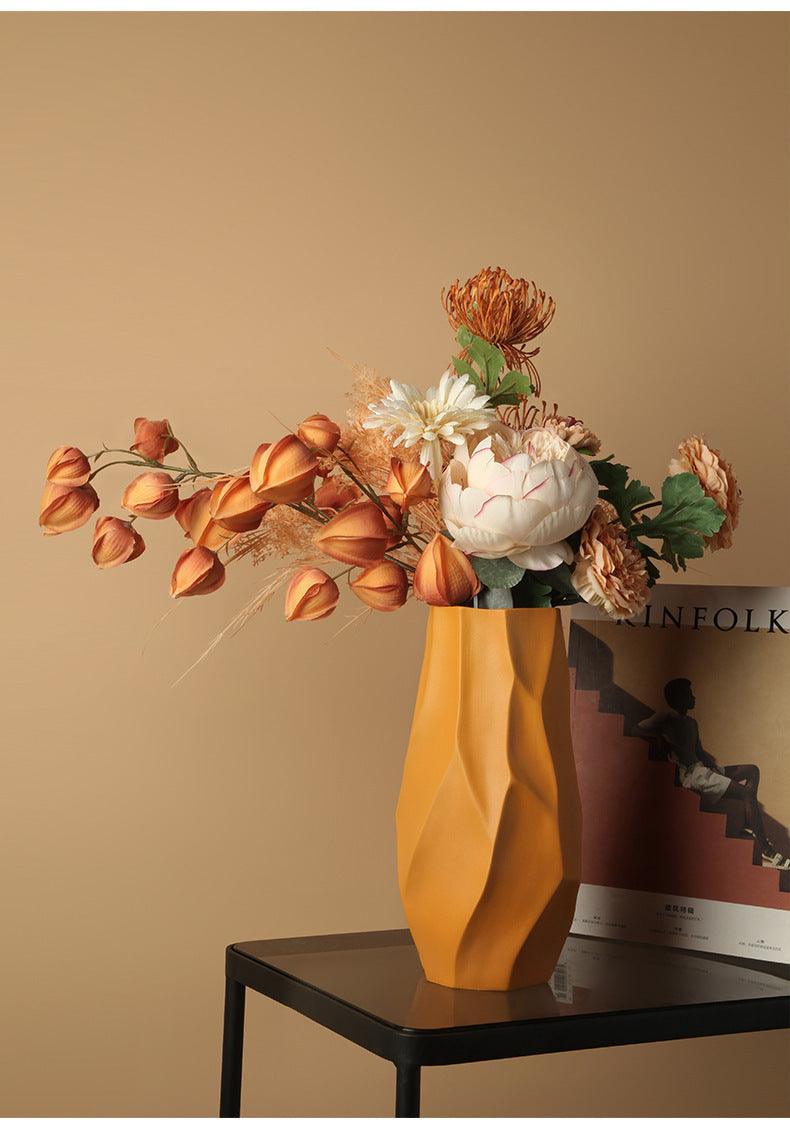 Frosted Cylindrical Polygonal Rhombus Irregular Surface Nordic Style Simple Vase - Pacisia