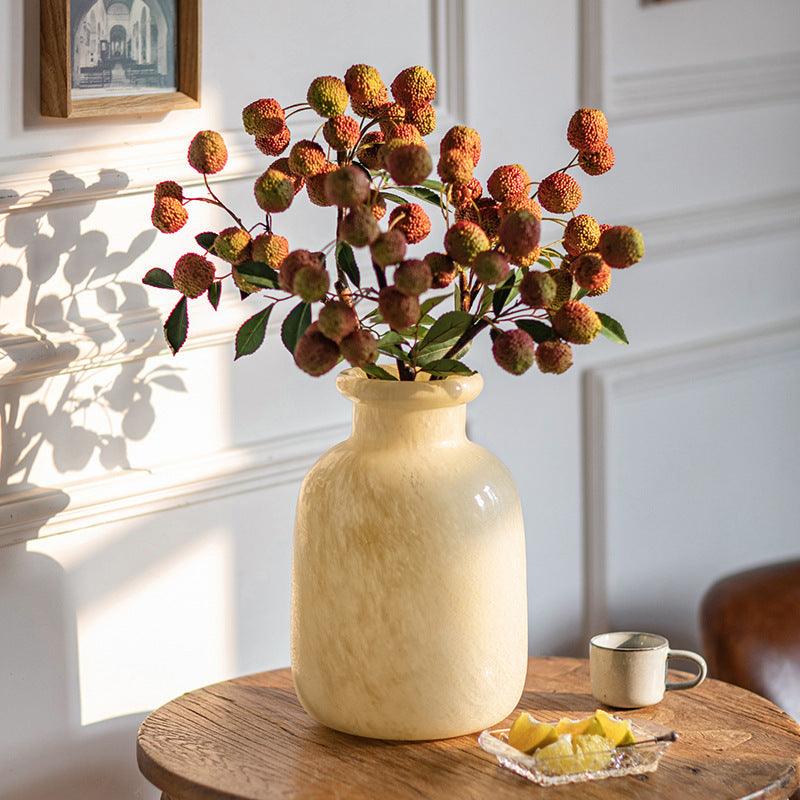 Frosted Matte Light Luxury Glass Large Vase - Pacisia