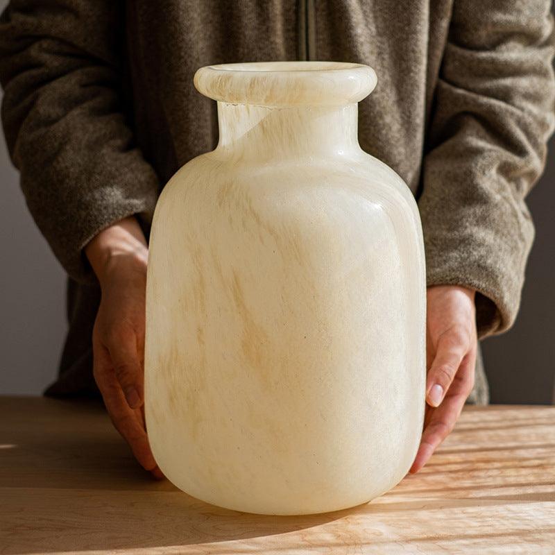 Frosted Matte Light Luxury Glass Large Vase - Pacisia