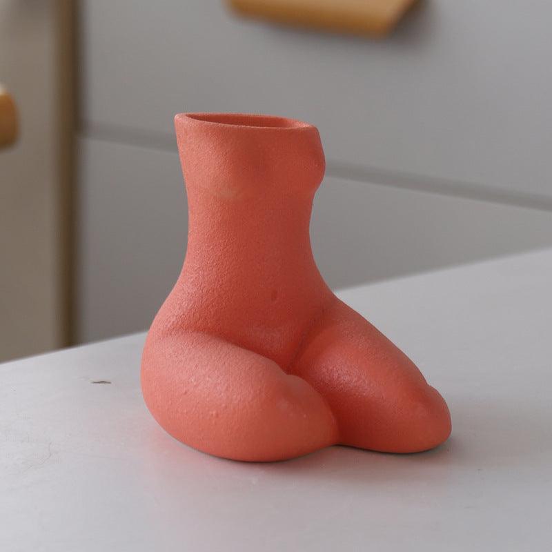 Frosted Sitting Dress Abstract Human Personality Ceramic Vase - Pacisia