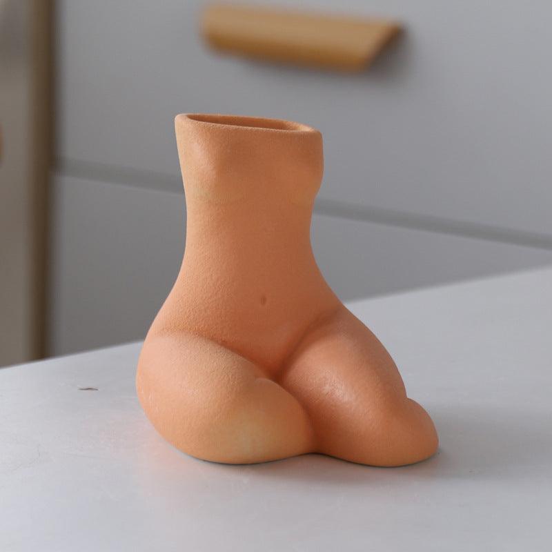 Frosted Sitting Dress Abstract Human Personality Ceramic Vase - Pacisia