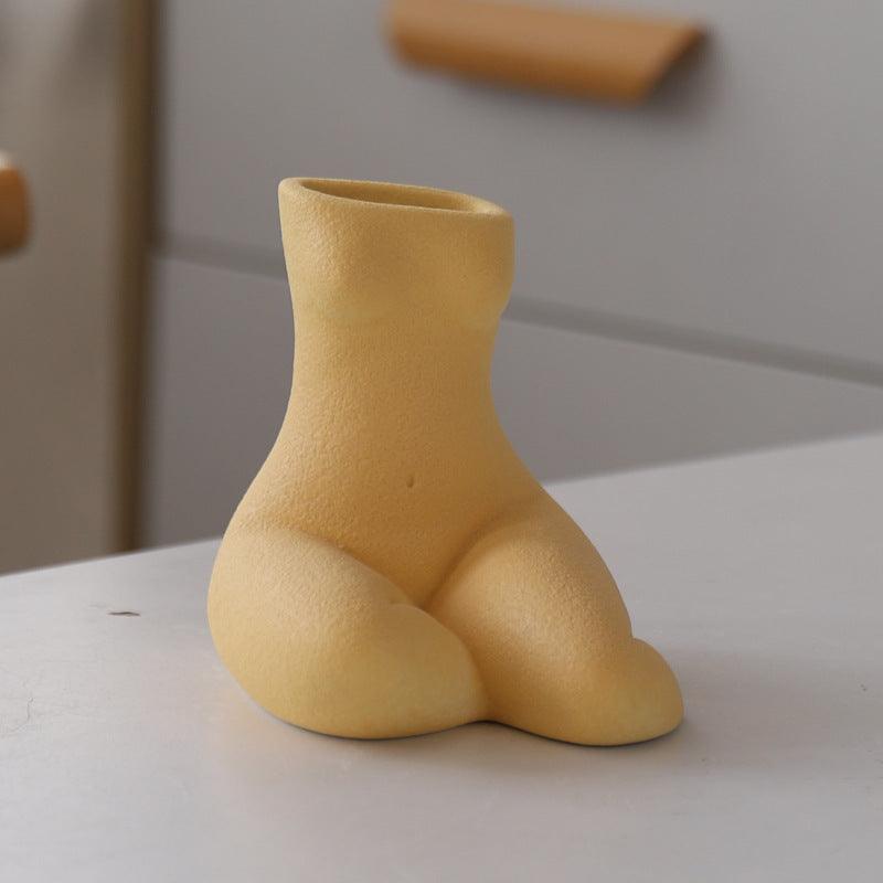 Frosted Sitting Dress Abstract Human Personality Ceramic Vase - Pacisia