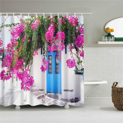 Garden Flowers Scenery Shower Curtains Bath Curtain Waterproof Bathroom Home Decor Washable Fabric Bathroom Screens - Pacisia