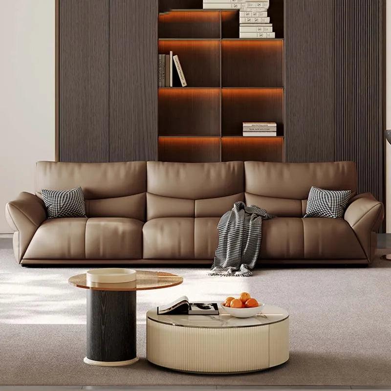 Genuine Leather Sofas Living Room Luxury Modern Elegant Sofa Minimalist Puff Salas Y Sofas Muebles Modernos Nordic Furniture - Pacisia