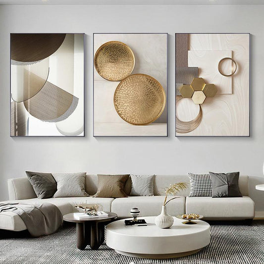 Geometric Abstract Canvas Painting - Modern Wall Art for Home Decor | Pacisia - Pacisia
