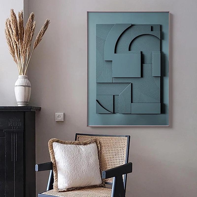 Geometric Abstract Wall Art Canvas Painting - Modern Home Decor - Pacisia