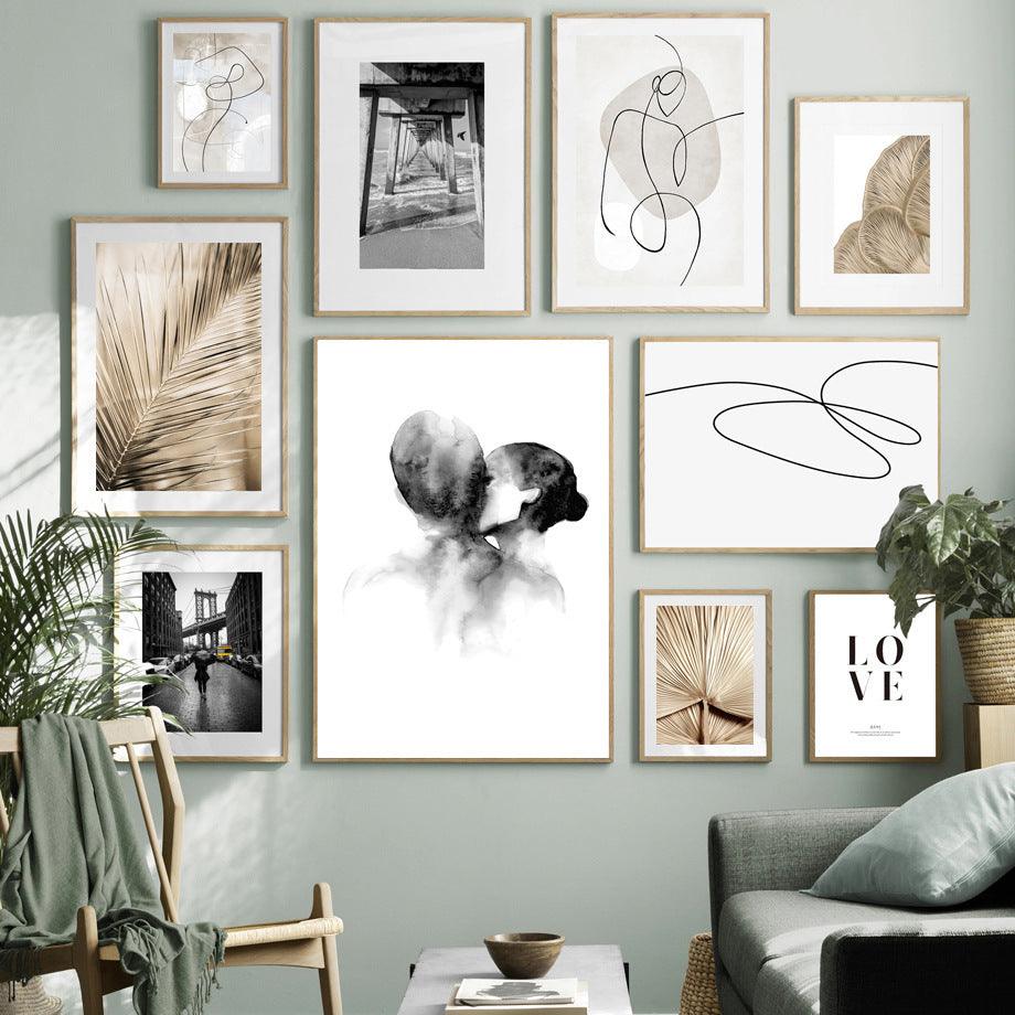 Geometric Abstraction Canvas Art Set - Modern Minimalist Wall Decor for Living Room and Bedroom - Pacisia