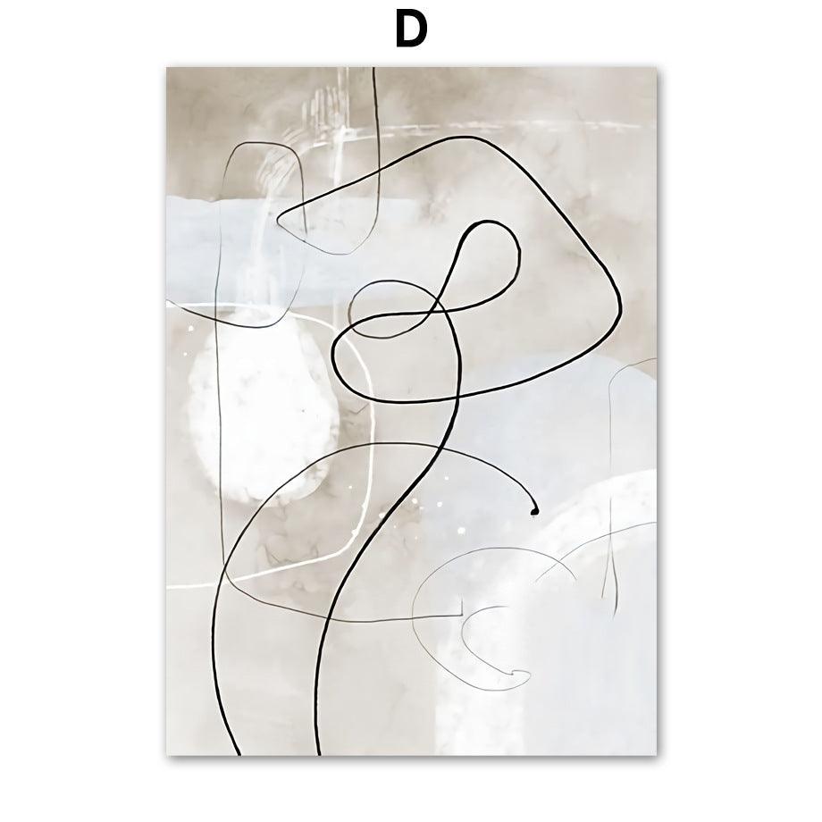 Geometric Abstraction Canvas Art Set - Modern Minimalist Wall Decor for Living Room and Bedroom - Pacisia
