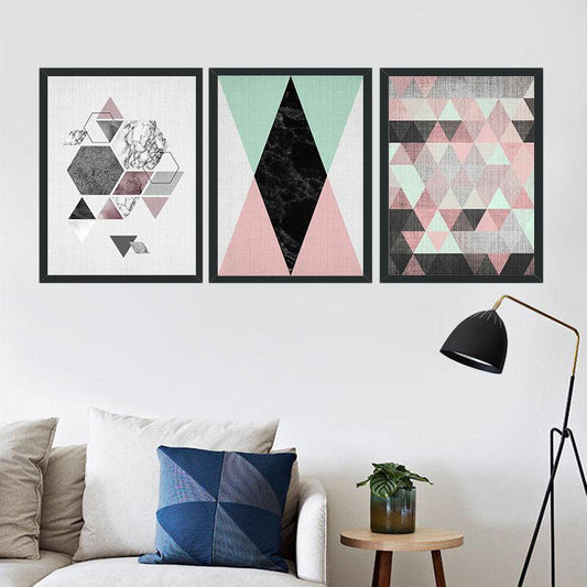 Geometric Canvas Wall Painting - Modern Abstract Art for Living Room Decor - Pacisia