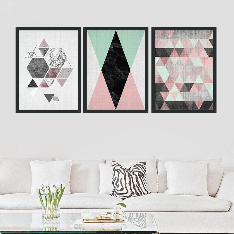 Geometric Canvas Wall Painting - Modern Abstract Art for Living Room Decor - Pacisia