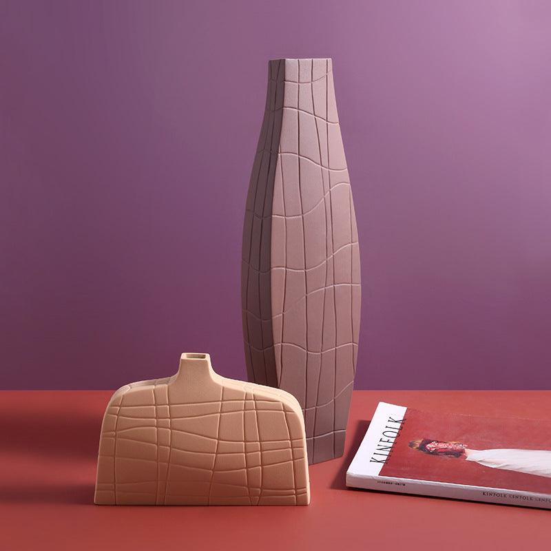 Geometric Irregular Vase Morandi Art Model Room Floral Ornament Decoration - Pacisia