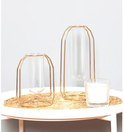 Geometric Rose Gold Vase - Pacisia