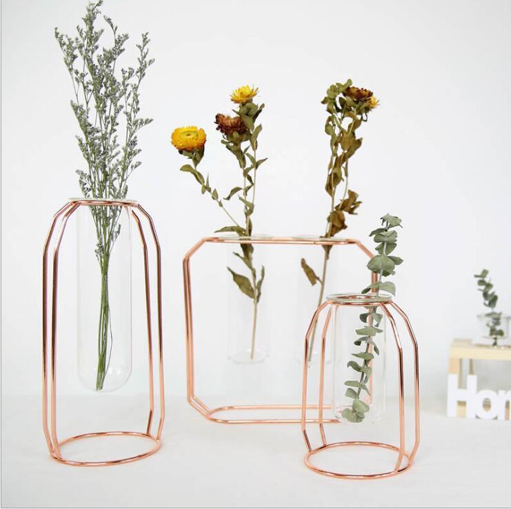 Geometric Rose Gold Vase - Pacisia