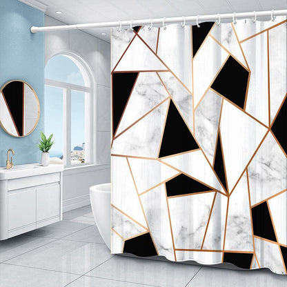 Geometric Tile Color Block Shower Curtain Set - Pacisia