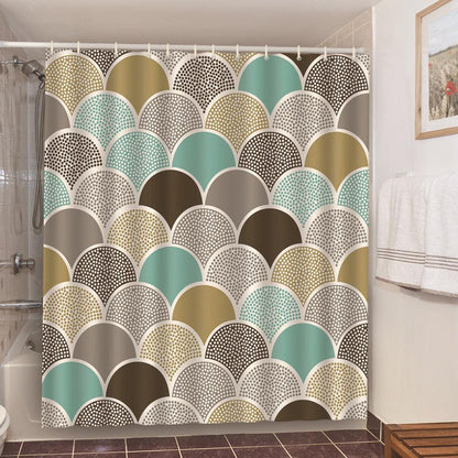 Geometric Tile Color Block Shower Curtain Set - Pacisia