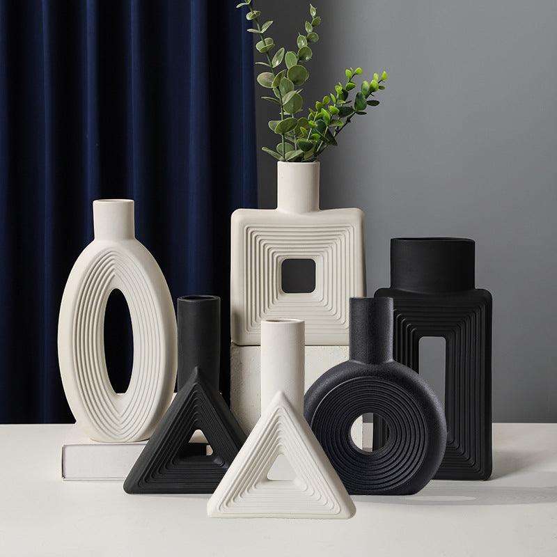 Geometric Vase Ceramic Modern Minimalist Furnishings Decoration - Pacisia