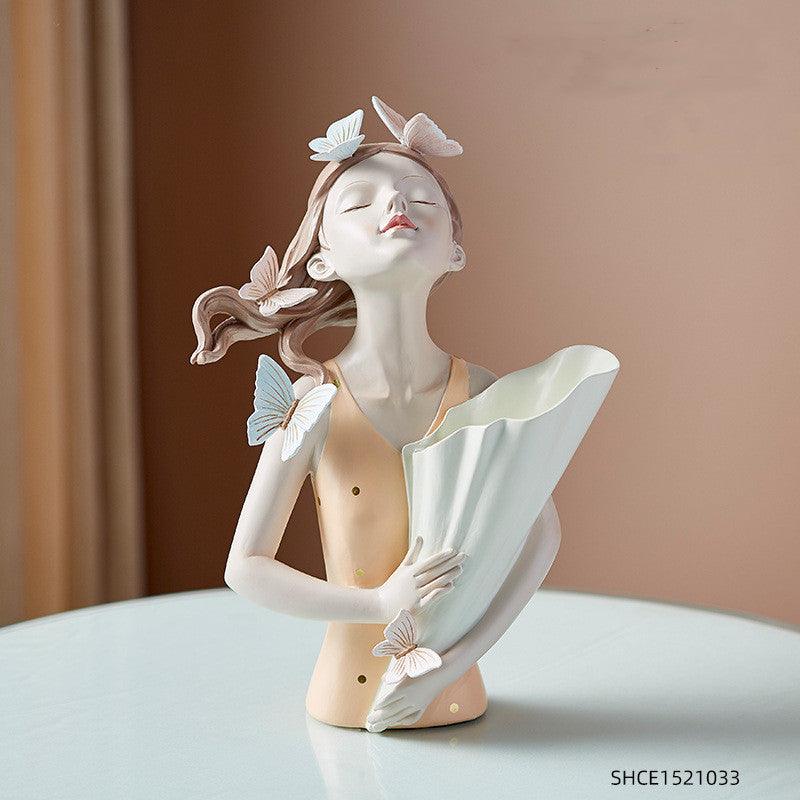 Home Decor Girl Figurine Resin Sculpture Abstract Art Room Decor Nordic Decoration Home Living Room Decoration Accessories Gifts - Pacisia