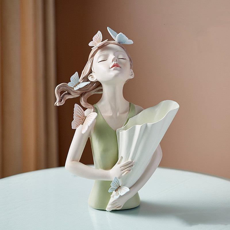 Home Decor Girl Figurine Resin Sculpture Abstract Art Room Decor Nordic Decoration Home Living Room Decoration Accessories Gifts - Pacisia