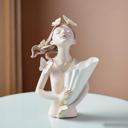 Home Decor Girl Figurine Resin Sculpture Abstract Art Room Decor Nordic Decoration Home Living Room Decoration Accessories Gifts - Pacisia