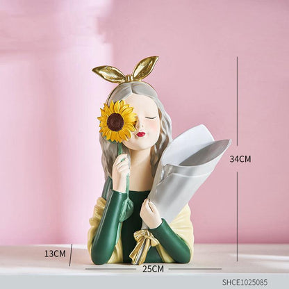 Home Decor Girl Figurine Resin Sculpture Abstract Art Room Decor Nordic Decoration Home Living Room Decoration Accessories Gifts - Pacisia