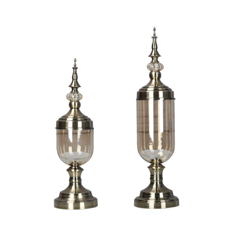 Glass Vase Light Luxury Golden Wrought Iron Living Room - Pacisia