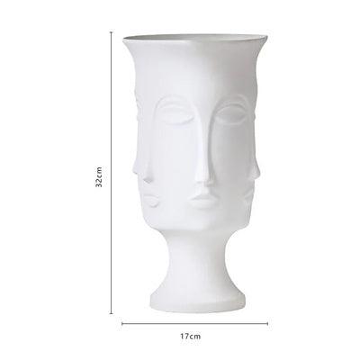 Glazed Black Gold Lips Human Face Ceramic Vase Creative Vase - Pacisia