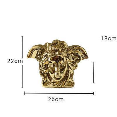 Gold Electroplated Ceramic Medusa Vase Ornament - Pacisia