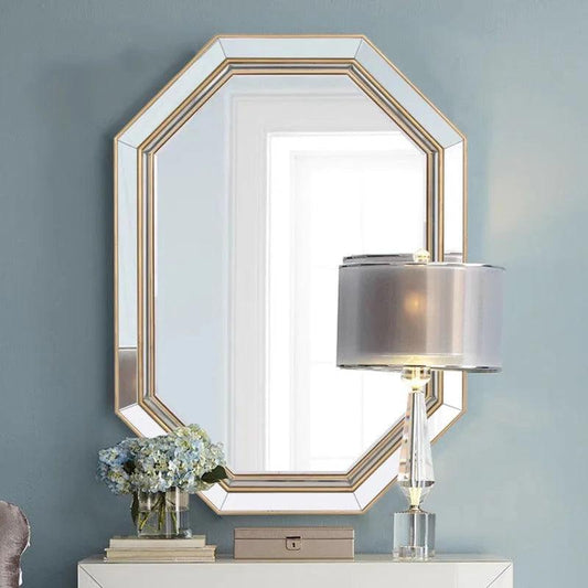 Gold Frame Hanging Mirrors Makeup Bedroom Large Korean Mirrors Irregular Aesthetic Espelhos Decorativos Home Accessories - Pacisia