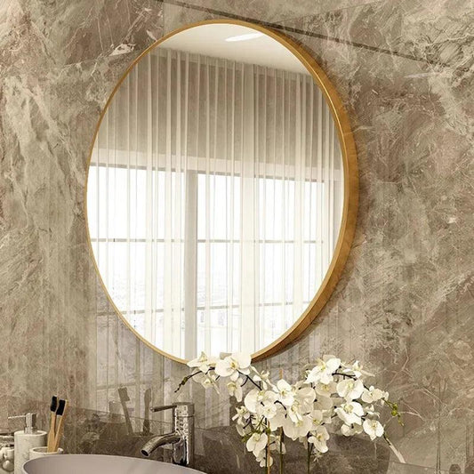 Gold Frame Round Mirrors Irregular Art Nordic Living Room Mirrors Aesthetic Makeup Espejos Decorativos De Pared Decoration Home - Pacisia