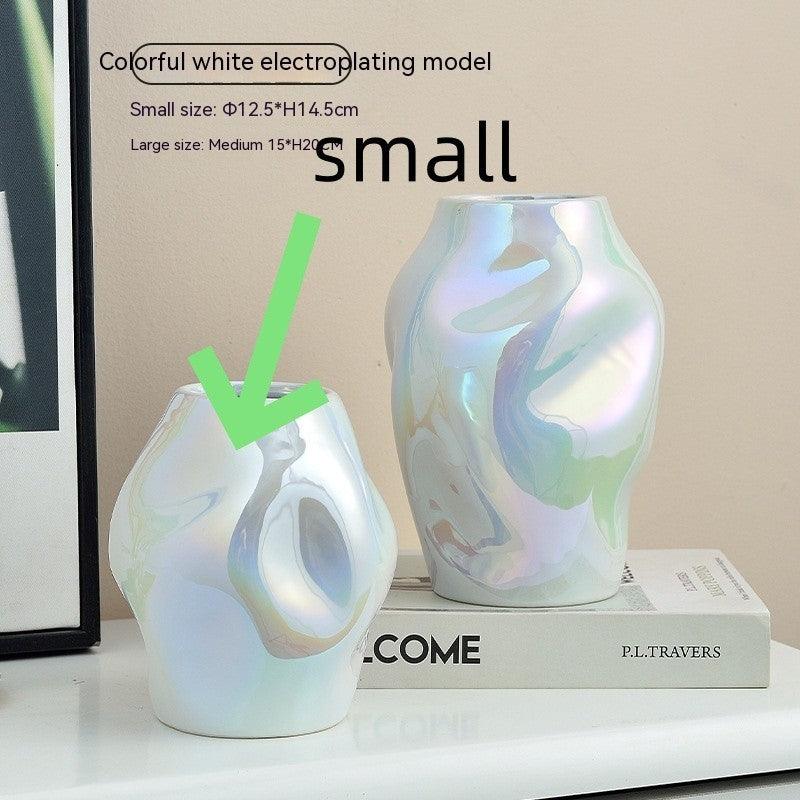 Gold Simple Ceramic Vase Home Flower Arrangement Ornaments - Pacisia