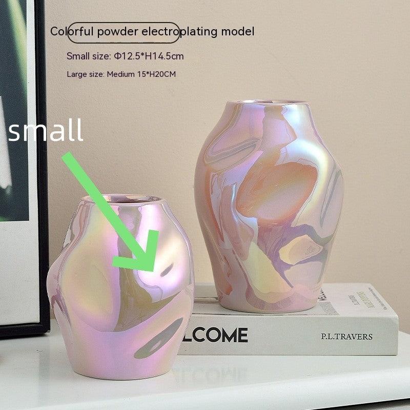 Gold Simple Ceramic Vase Home Flower Arrangement Ornaments - Pacisia