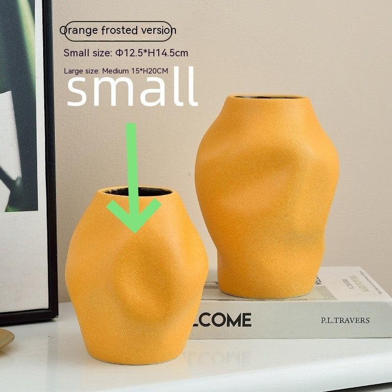 Gold Simple Ceramic Vase Home Flower Arrangement Ornaments - Pacisia