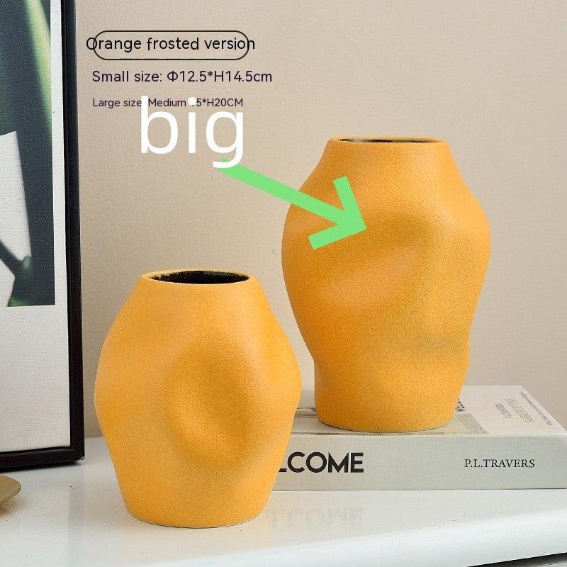 Gold Simple Ceramic Vase Home Flower Arrangement Ornaments - Pacisia
