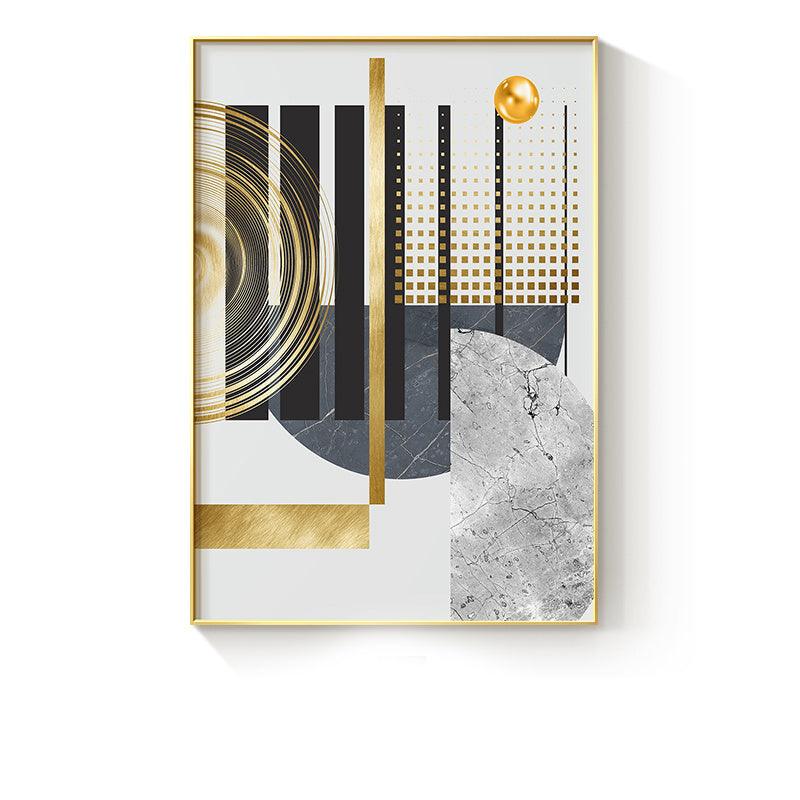 Golden Abstract Geometric Canvas Painting - Modern Wall Art for Home Decoration - Pacisia