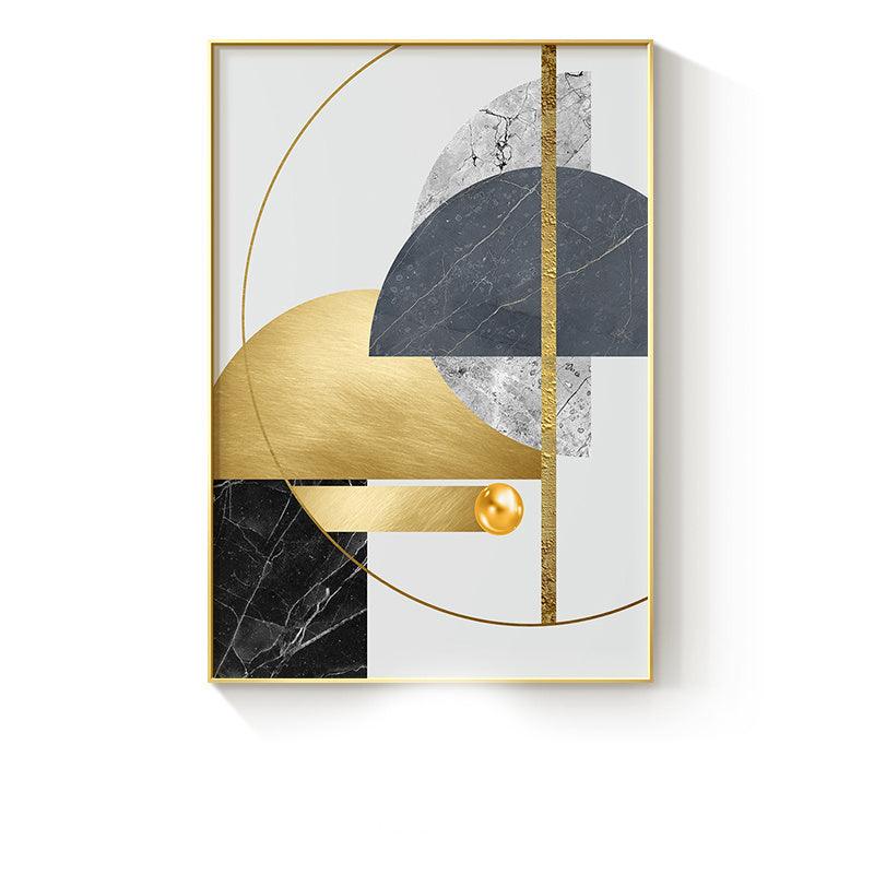 Golden Abstract Geometric Canvas Painting - Modern Wall Art for Home Decoration - Pacisia