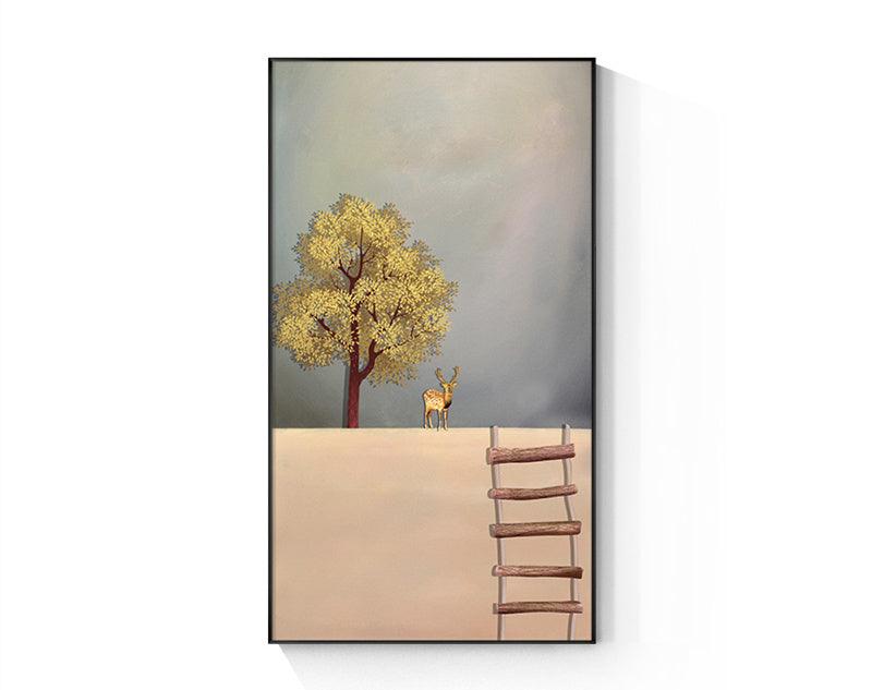 Golden Boat Abstract Nature Landscape Canvas Poster - Modern Wall Art | Pacisia - Pacisia