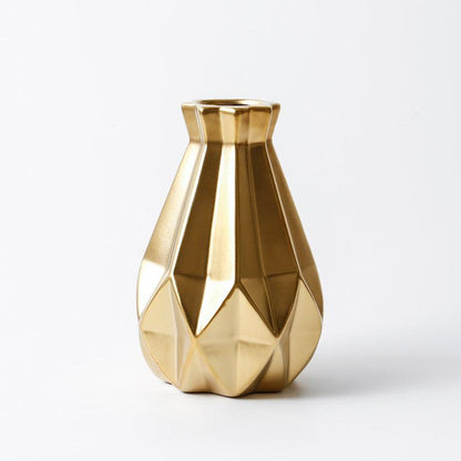 Golden Nordic Light Luxury Ins Ceramic Vase Decoration - Pacisia