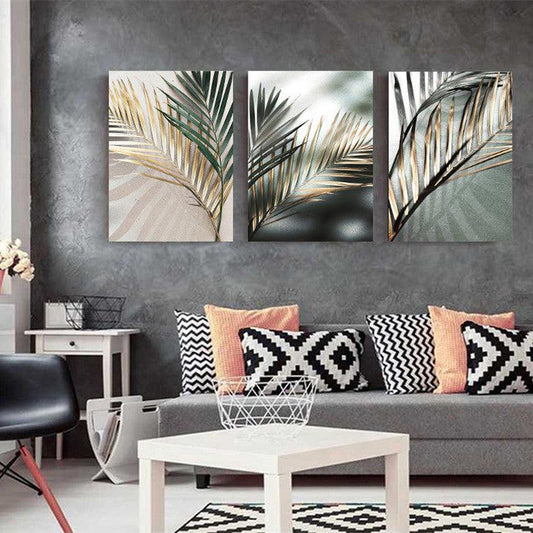Golden Palm Botanical Canvas Painting - Elegant Home Decor - Pacisia